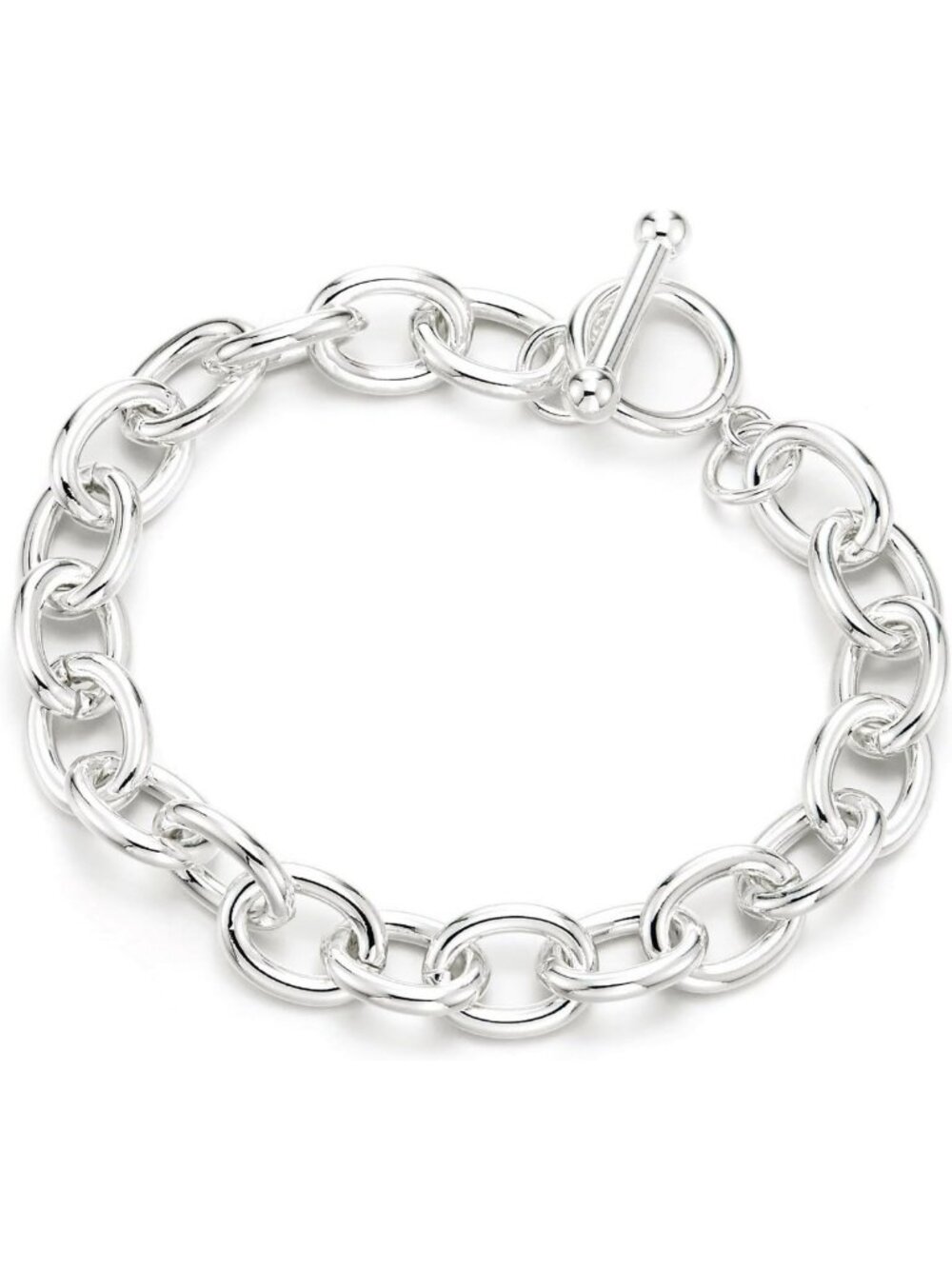 Chunky Oval Link Bracelet for Women | Stainless Steel Rolo Chain with Toggle